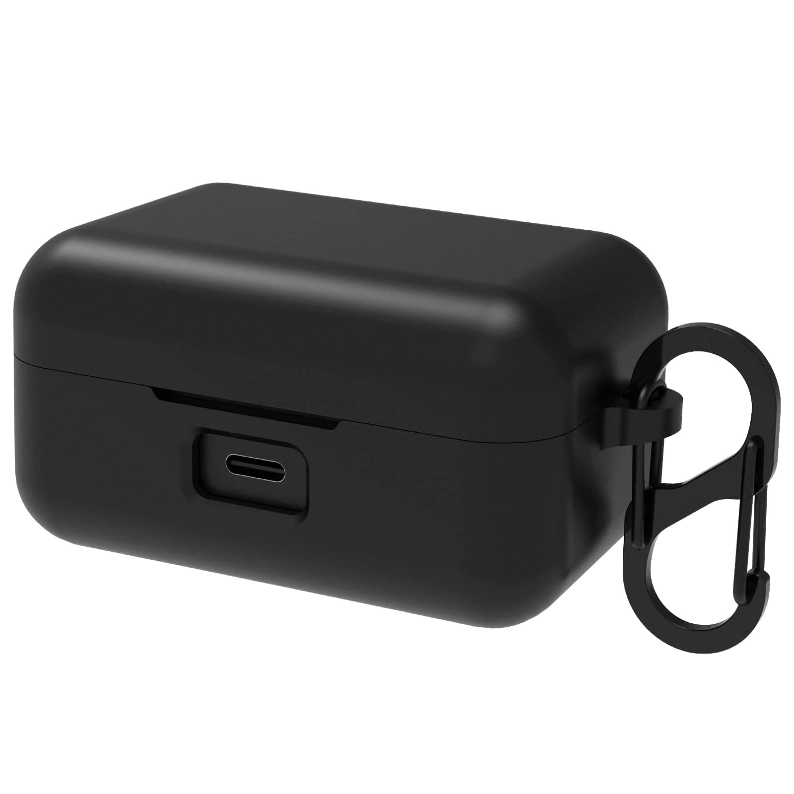 Silicone Case Cover Compatible with Sennheiser MOMENTUM True Wireless 3 Earbuds, Earphones Skin Cover, Protective Carrying Case with Keychain Hook, Charging Port Accessible (Black)