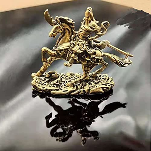 Chinese Guardian Kwan Kung Statue Brass Guan Gong Statue Kuan Gong Statue Figurines Kwan Kung Kong Statue CAI Shen Statue God of Fortune God of Wealth Home Office Decor
