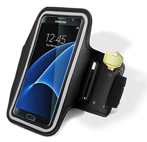 Samsung Galaxy S7 Edge Armband, Bastex Black Runners Armband Case with Key Slot for Samsung Galaxy S7 Edge G935