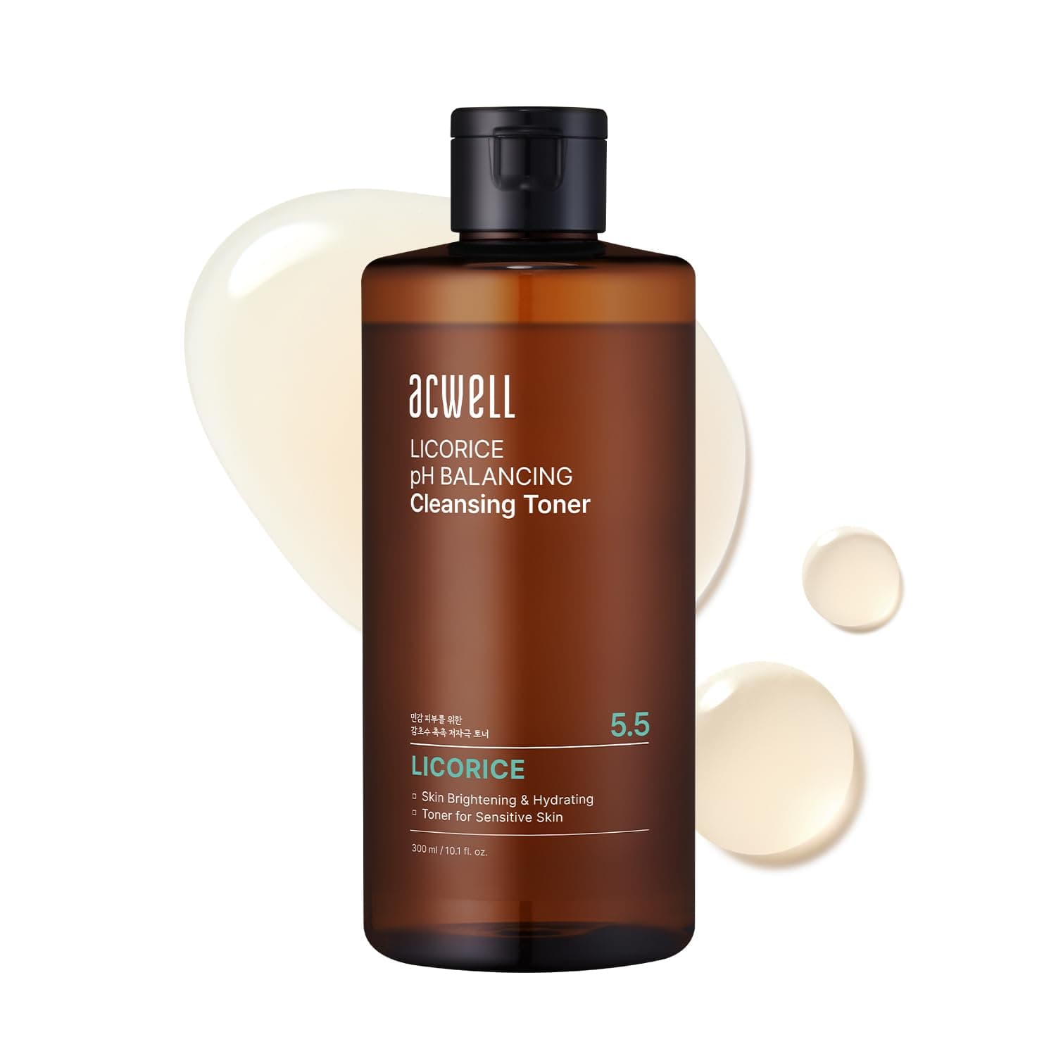 Licorice pH Balancing Korean Toner for Cleansing 10.14 fl.oz. - Alcohol-Free PH5.5 Hydrating Facial Astringent - Skin Clarifying & Hydration Boosting Toner