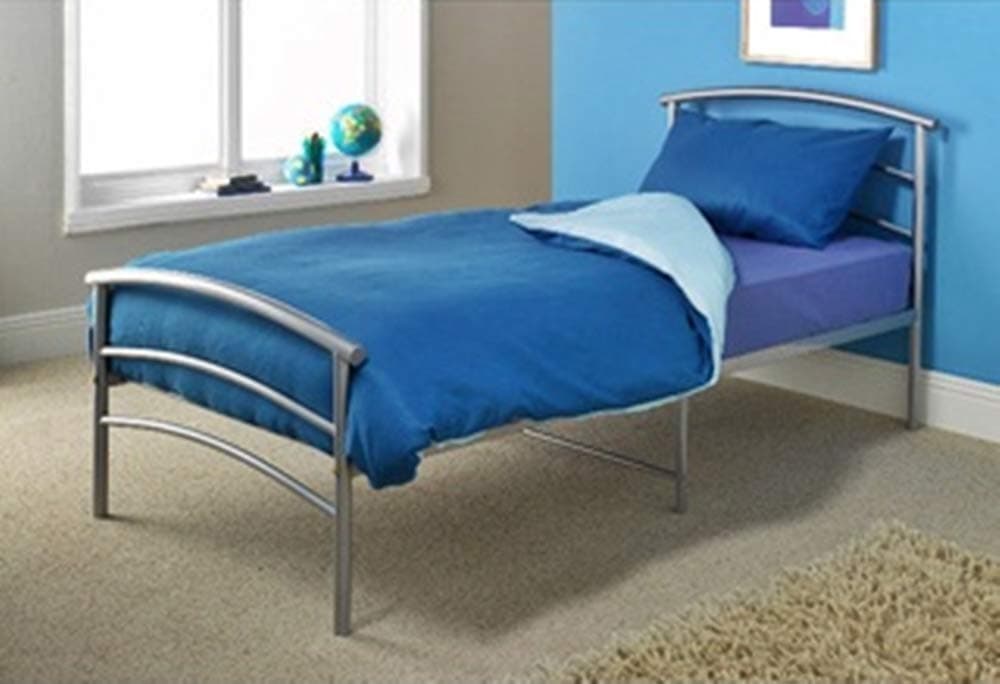 scotrade Curved metal frame design Riva Single Bed L199 x W97.5 x H90cm (Approx.)