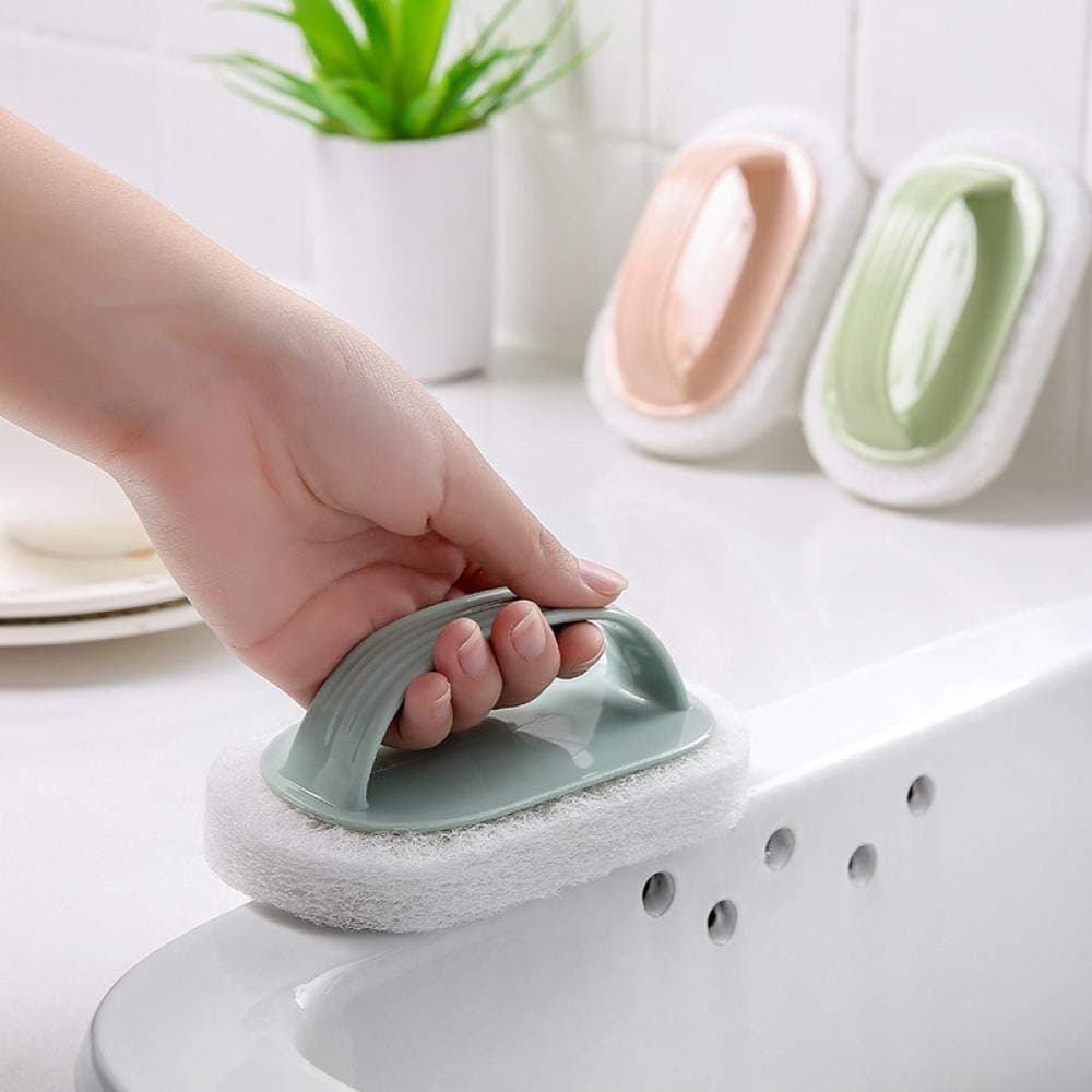Home plain handle cleaning brush powerful decontamination sponge wipe bathroom tile hundred cleaning brush kitchen magic wipe