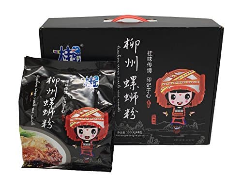 4 packs GuangXi LiuZhou Specialty Spicy Hot Instant Rice Noodle Vermicelli Snail Noodle Luo Si Fen Luo Shi Fen Luosifen luoshifen 螺蛳粉 螺螄粉 (4 packs Set (280g x 4)))