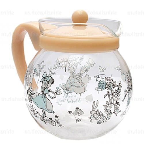 Shinzi Katoh Rg-21252 Alice in Wonderland Jumping Teapot Clear Glass