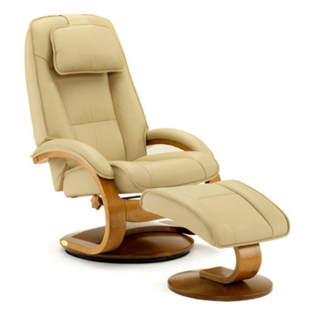 Oslo Collection Bergen Recliner and Ottoman, Cobblestone Foam (Tan)