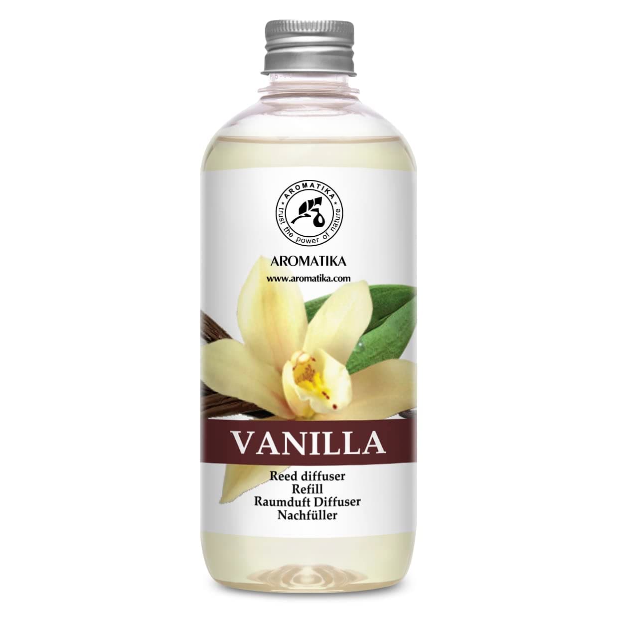 – Vanilla Diffuser Refill w/Natural Essential Vanilla Oil 17 Fl Oz - Intensive - Fresh & Long Lasting Fragrance - Reed Diffuser Oil - Best for Aromatherapy - SPA - Home - Office - Fitness Club