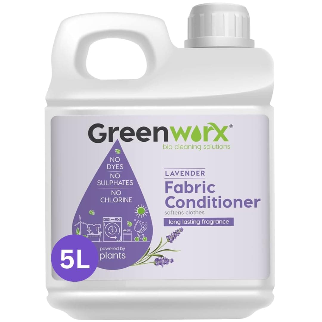 - Natural Fabric Conditioner & Fabric Softner -5 Ltr I Lavender With Mint Fragrance Top Load & Front Load Washing Machine| Skin Safe, Baby Safe & Pet-Friendly, Liquid