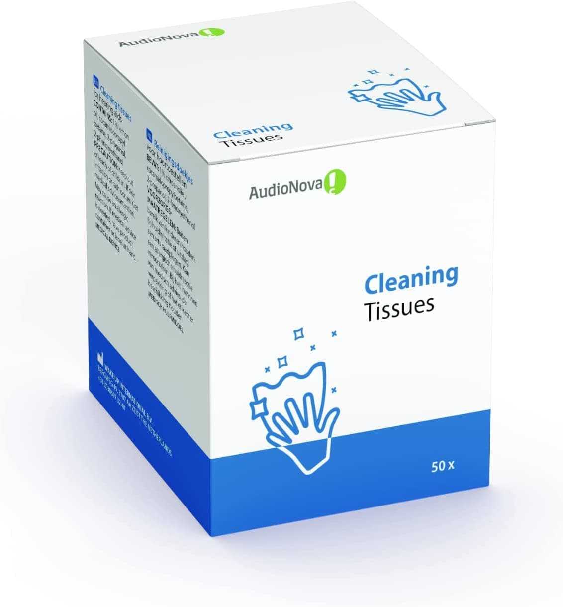 AudioNova - Individually Packaged Hearing Aid Cleaning Wipes | Disinfecting and Antibacterial for Aids and Protection | Accessories | Travel Size | 50 Water Wipes