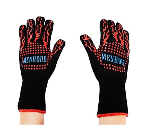 wfive 500℃ Heat Resistant BBQ Oven Gloves Cooking Mitts Kitchen Oven Mitts Resistant Gloves With Silicone. One Size Fits Most