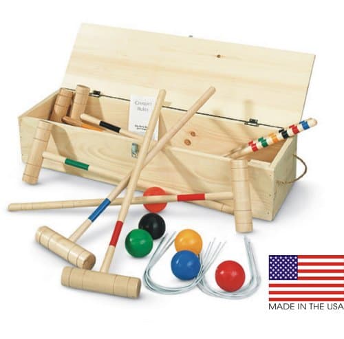 North Meadow Acadia 6-Player Croquet Set with Pine Storage Box