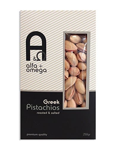 Alpha and Omega Greek Pistachios Salted 250 g (Pack of 2)