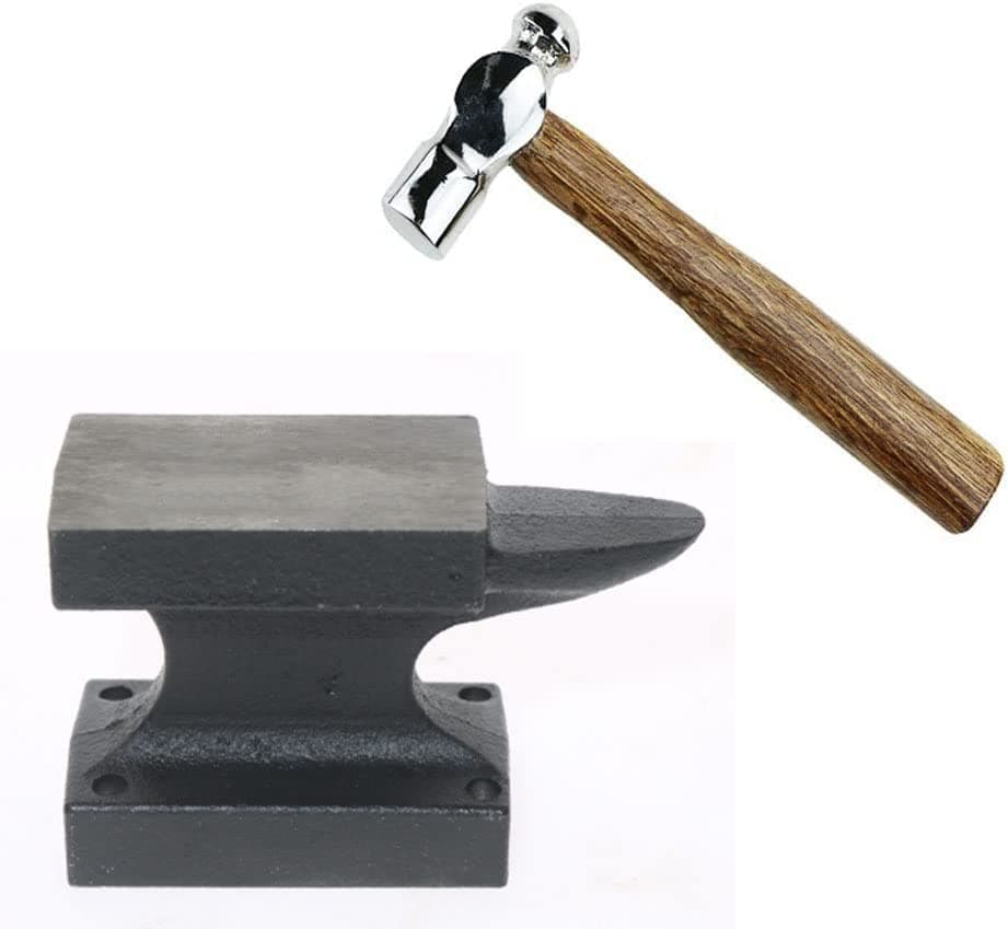 Tsurpcao Iron Horn Anvil Bench Block,Small Iron Single Horn Base Jeweler Blacksmith Tool, Metal Stamping Hammer for Jewelry Making