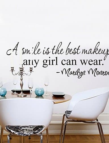 ARTISUE A Smile Is The Best Makeup Home Decor Wall Decals ZY8129 Decorative Adesivo De Parede Removable Vinyl Wall Stickers