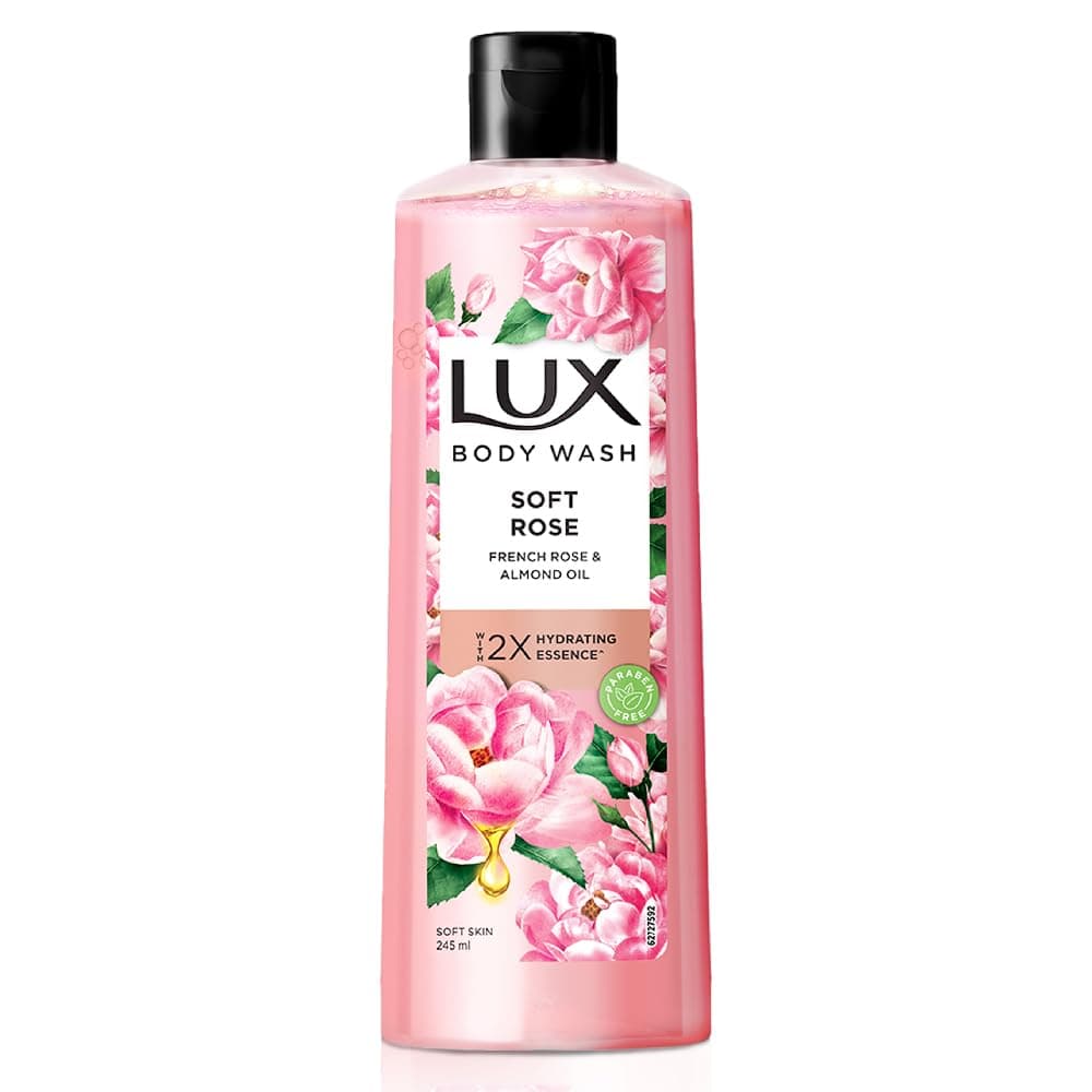 Shower Gel, French Rose Fragrance & Almond Oil Bodywash, With Glycerine For Soft & Glowing Skin, Paraben Free, 245 ml