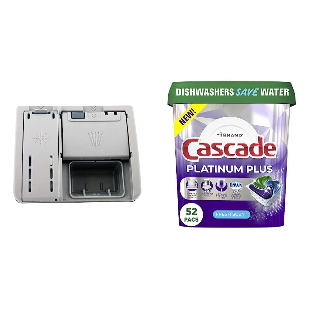 Bosch 645208 Dispenser for Dish Washer & Cascade Platinum Plus Dishwasher Pod, Dishwasher Detergent, Dishwasher Pods, Dish Detergent ActionPacs Dish Pods, Fresh, 52 Count Dishwashing Pods