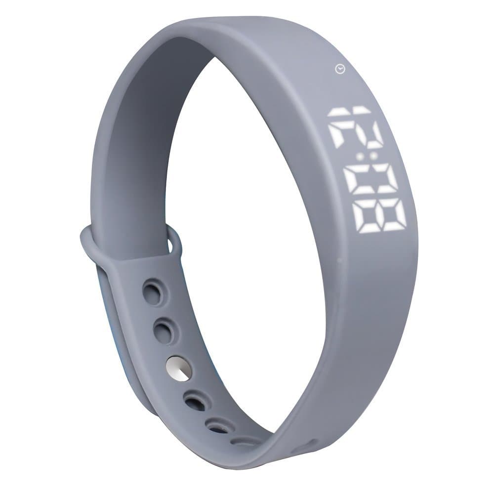 Sports Pedometer Smart Tracker&Sleep Steps&Calory Temperature Monitor&Silver Grey Wristband W5 LED Watch