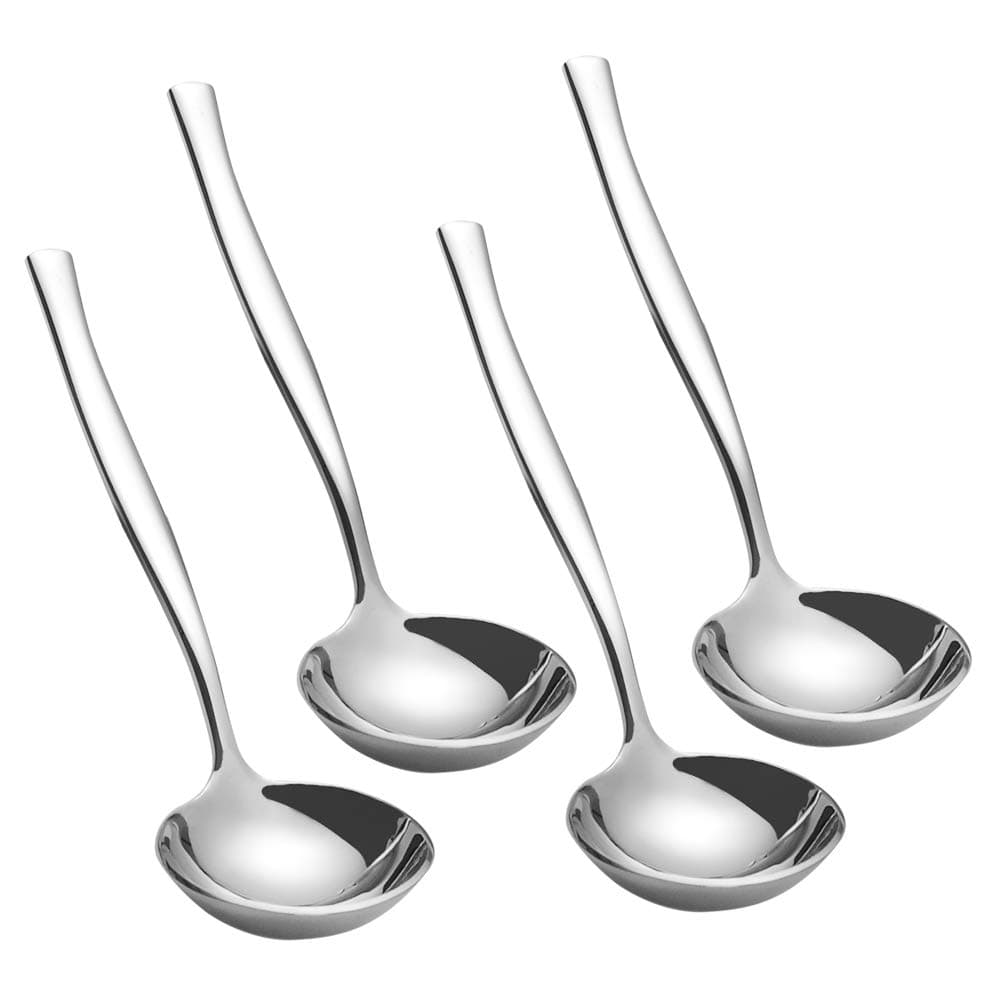 4-Piece Ladle Soup Spoons, Stainless Steel Small Gravy Ladle Spoons