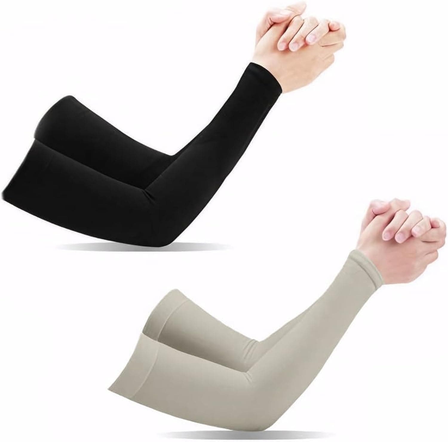 [ 2 Pairs ] UV Protection Cooling Arm Sleeves, T Tersely UPF 50 Arm Warmers for Men Women Youth Arm Support for Cycling Baseball Basketball Driving,Arm Compression Sleeves,One Size Fit Most