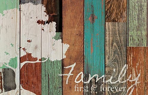 Family First & Forever Multicolor Tree Rustic 16 x 24 Wood Pallet Design Wall Art Sign by Leiacikl