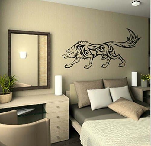 Animal Tribal Wolf Wall Stickers Baby Living Room Decorative Decal Vinyl Black Color