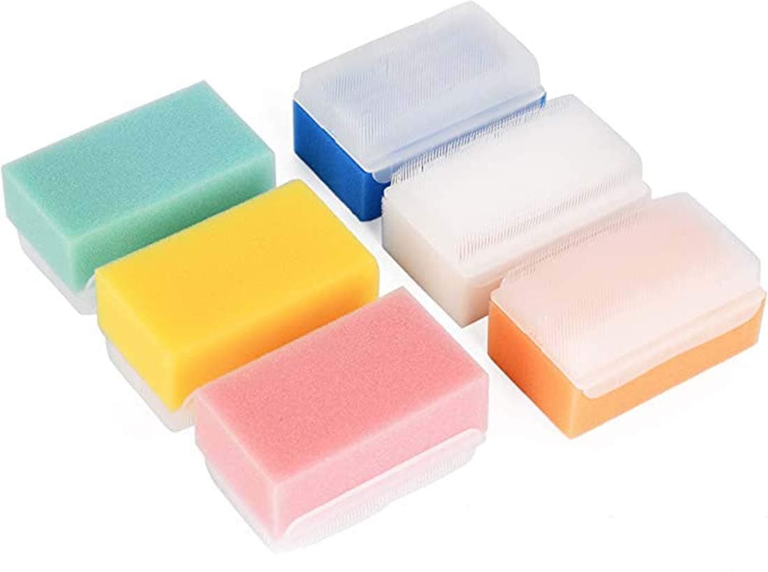 Sensory Brush- Processing Disorder And Autism Therapressure Therapy Brush Sponge Surgical Hands Scrub Bristle Brushes (6 Pack)（Random Color）