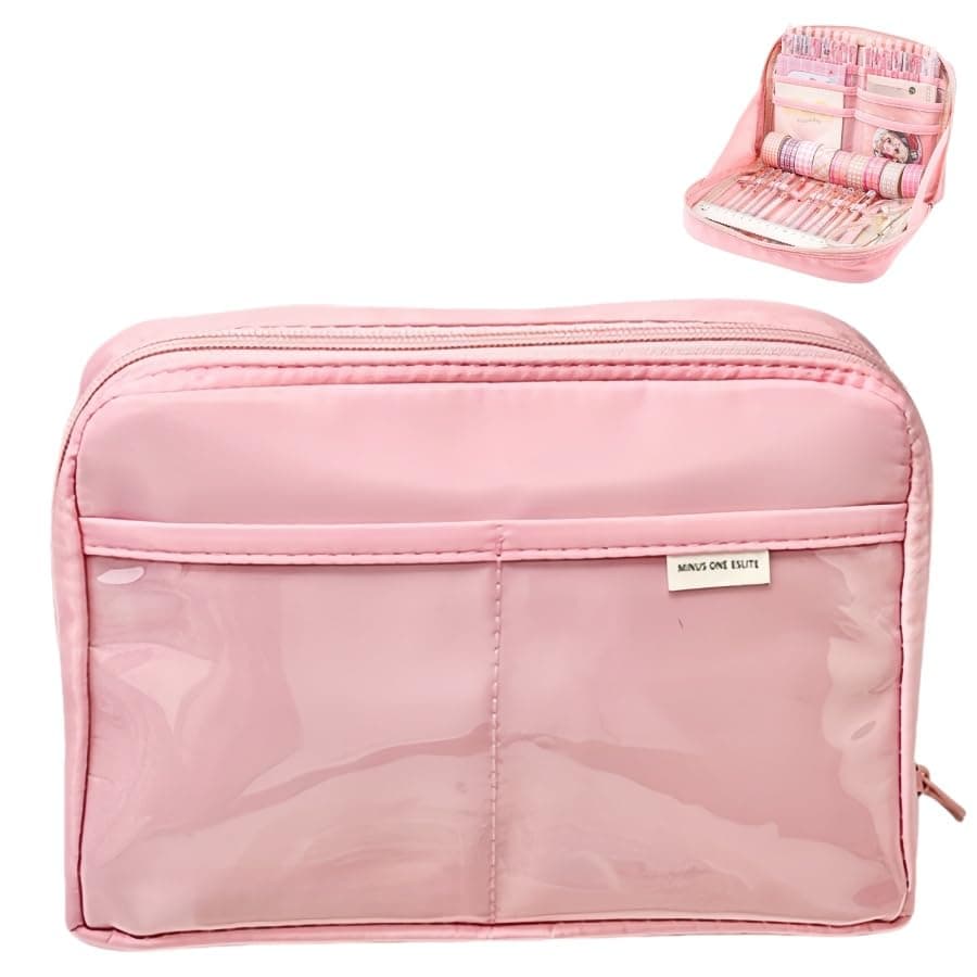 Kawaii Cute Aesthetic Pencil Case - Large Capacity Canvas Pen Pouch Bag