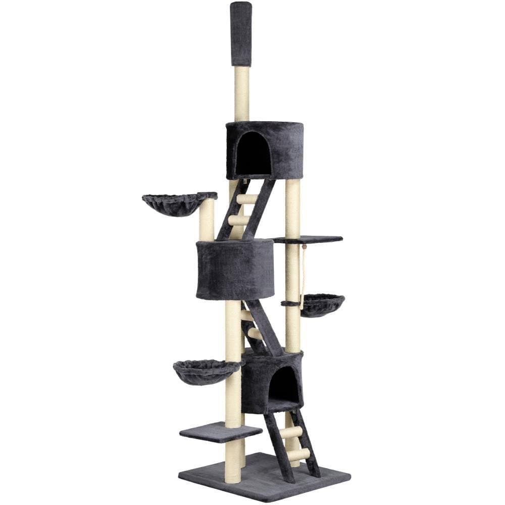 Popamazing 106'' multiple level cat tree Scratching Post Activity Centre (Size 2 Gray)