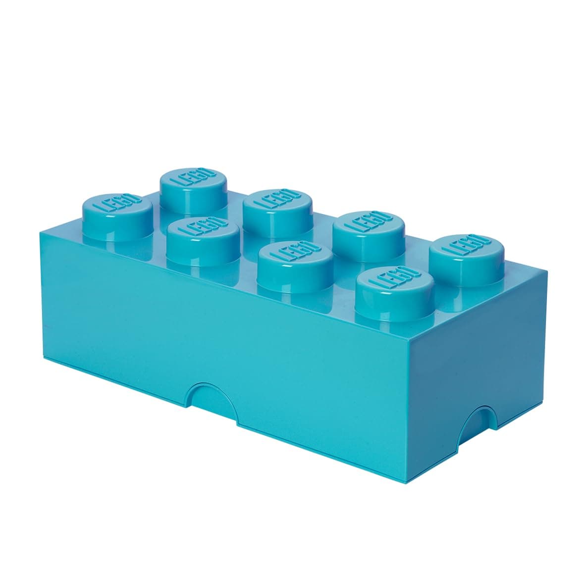 Room Copenhagen, LEGO Brick Box Stackable Storage Containers - Organizational Building Blocks - 19.69 x 9.84 x 7.09 Inches - Brick 8, Medium Azure