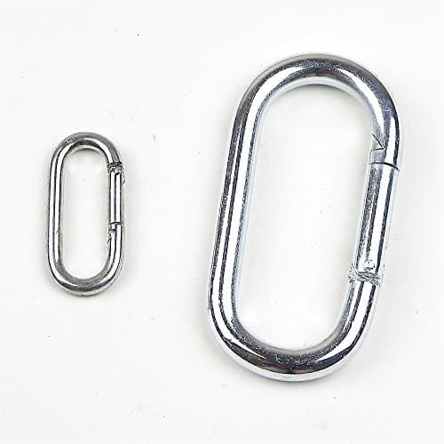 Safeland 5 or 10pc Set- Straight Oval Snap Hook Carabiner - Zinc Plated