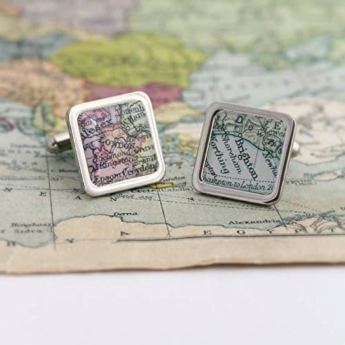 Personalized Vintage Map Cufflinks