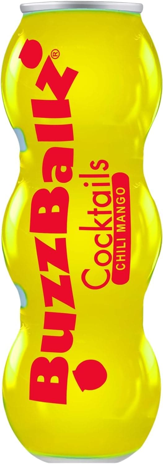 BUZZBALLZ COCKTAILS: Chili Mango 200 ml 13.5% Alcohol | Premixed Mango Flavored Margarita Cocktail (Pack of 3) | Ready To Drink | Made from Tequila, Vodka & Hot Chilli Pepper