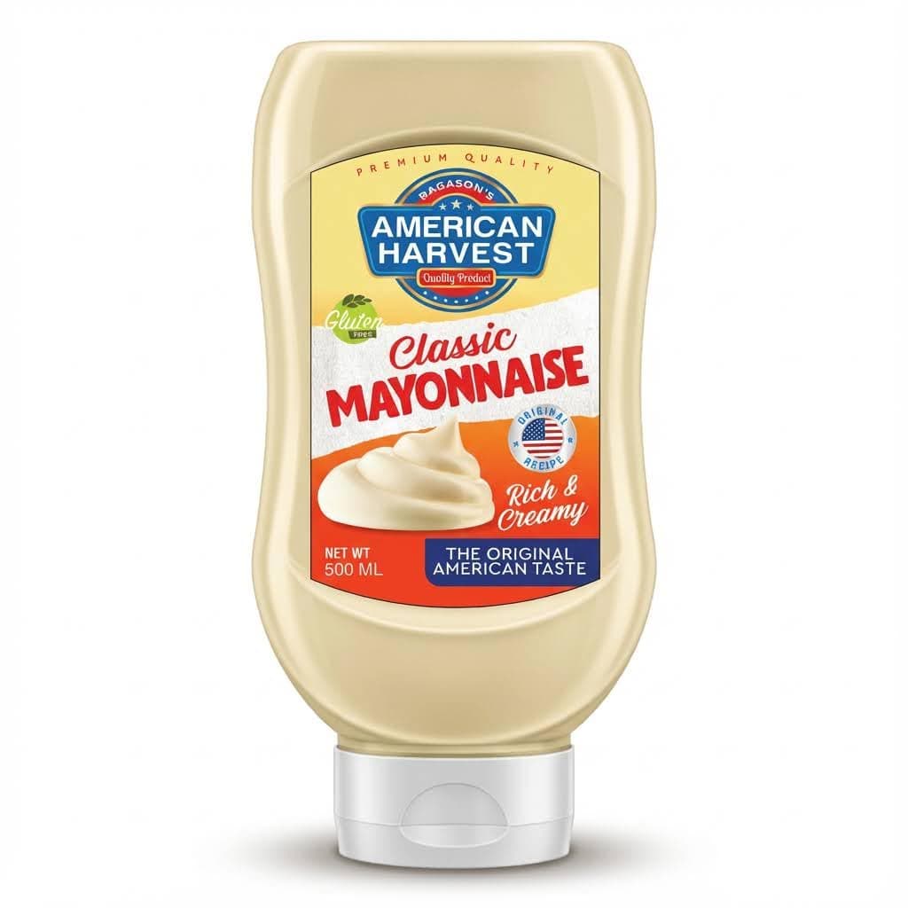 American Harvest Classic Mayonnaise, Down Squeezy Bottle 500ml