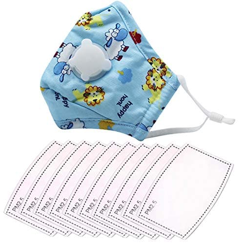 Unisex 1 Blue Cover Cotton Cute Cartoon Print Adjustable Reusable with 10 Pieces in serts