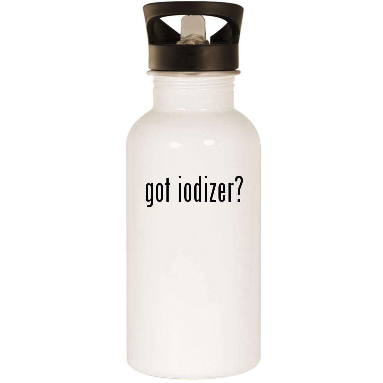 got iodizer? - Stainless Steel 20oz Road Ready Water Bottle, White