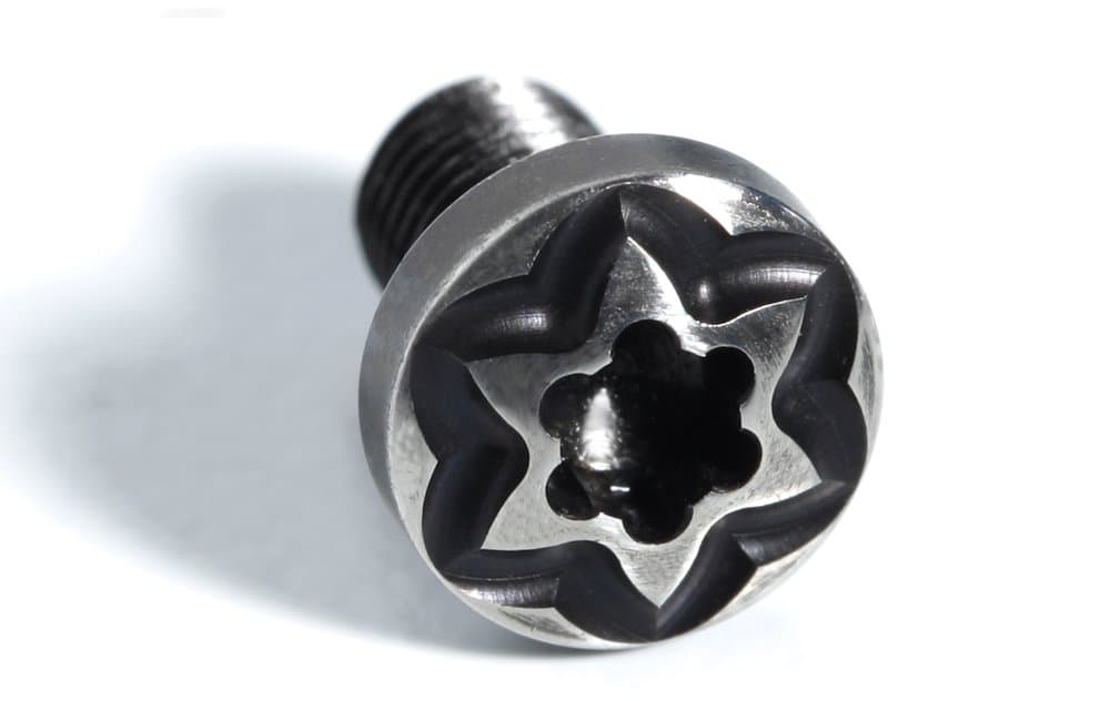 4 ea Two Tone Diablo 1911 Grip Screws, 4 ea O Rings | for Full Size or Slim Grip bushings | 3/16” min Grip Thickness | US Made for Colt and Clones | Look at Photos of Screws with Grips/Guns