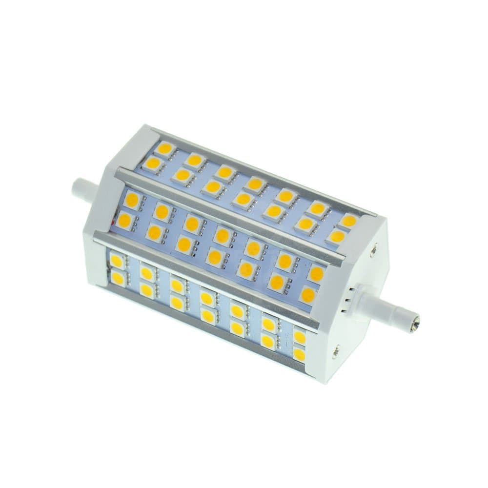 Sunshower LED Bulb Lamp Light R7S 10W 42 LEDs 5050 SMD 760-780lm 118mm 85-265V AC replacement for Halogen Flood Lamp, 110V 120V 220V Floodlight Replacement Lamp (Large, Warm White)