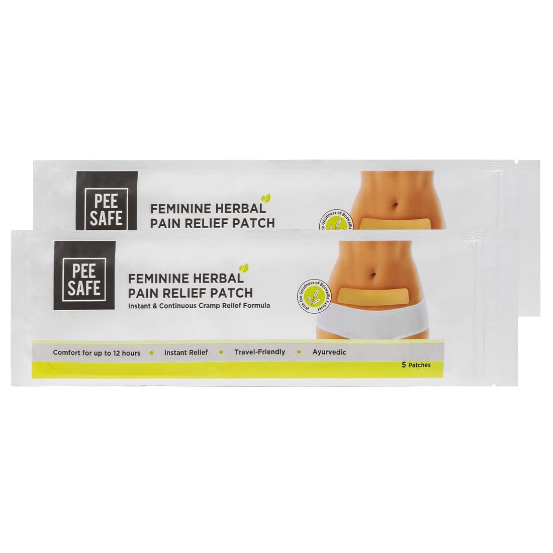 PEESAFE Feminine Herbal Pain Relief Patches(Pack Of 10)|Natural Pain Relief Patches|No Side Effects|Sleek Design|Comfort For Upto 12 Hours
