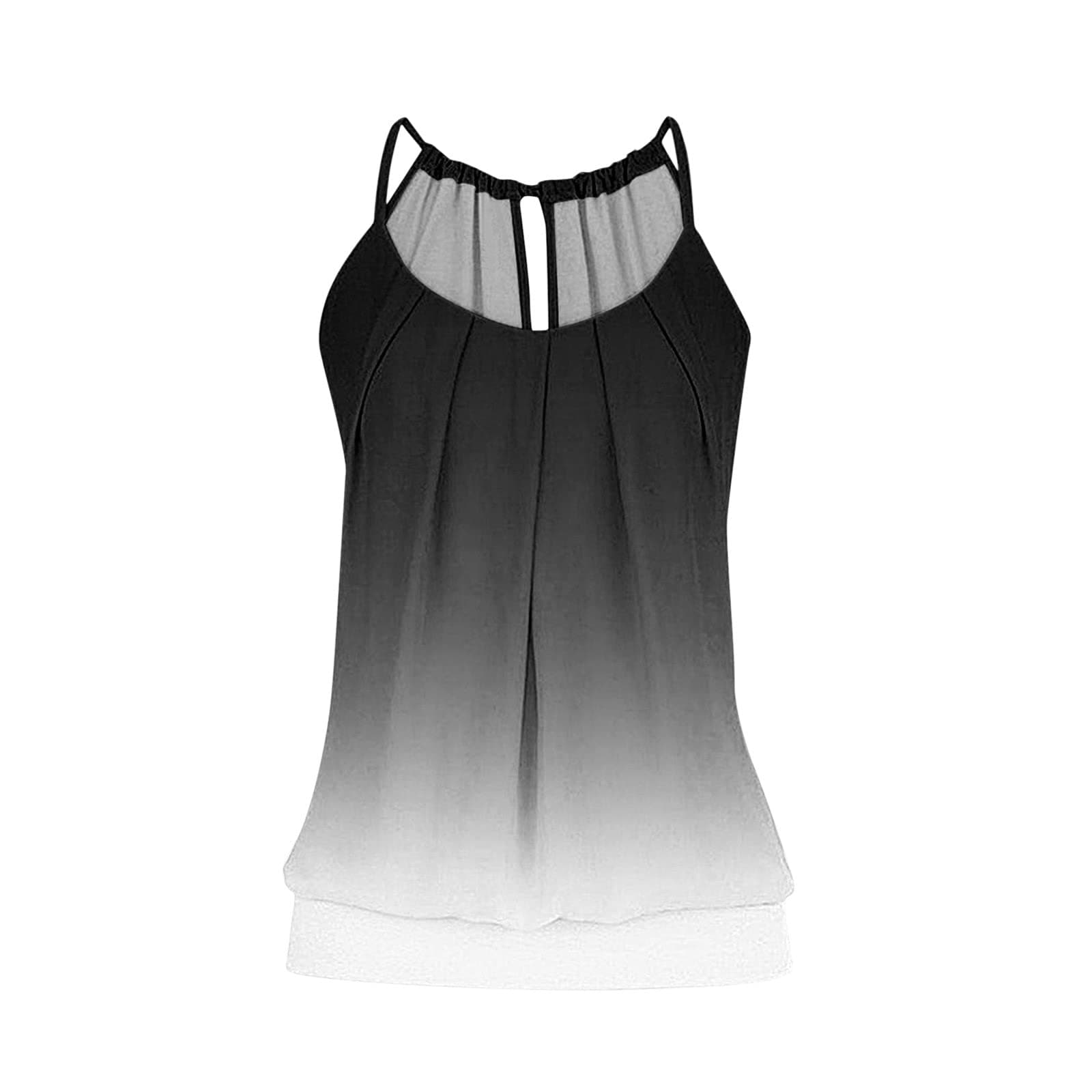 Tank Top For Women Sleeveless Tank Top Cross Back Hem Wrinkle Cami O Neck Loose Tank Tops Biggie Smalls Top for Women