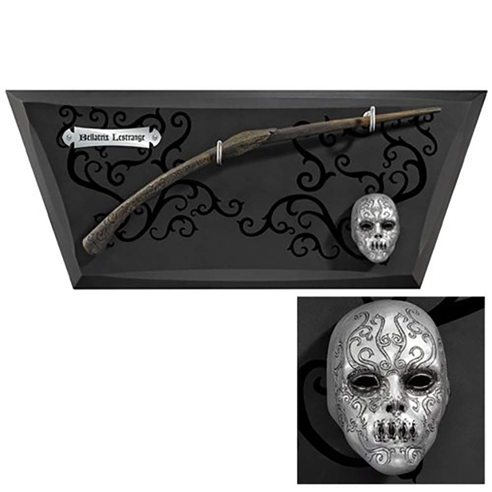 The Noble Collection Harry Potter Bellatrix Lestrange Wand with Wall Display and Mini Mask