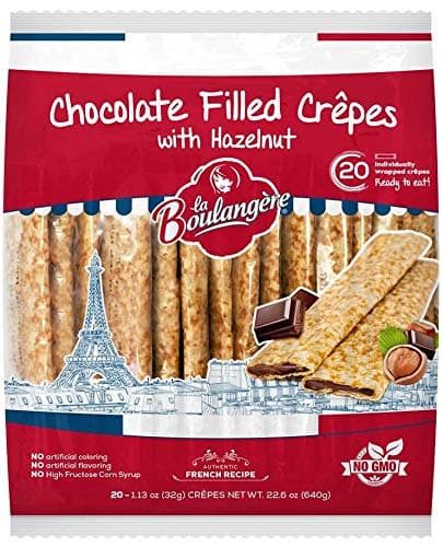 Chocolate Hazelnut Crepes, Individually Wrapped, Non GMO, Free From Artificial Flavors & Colors, 20-Count 2 Packs