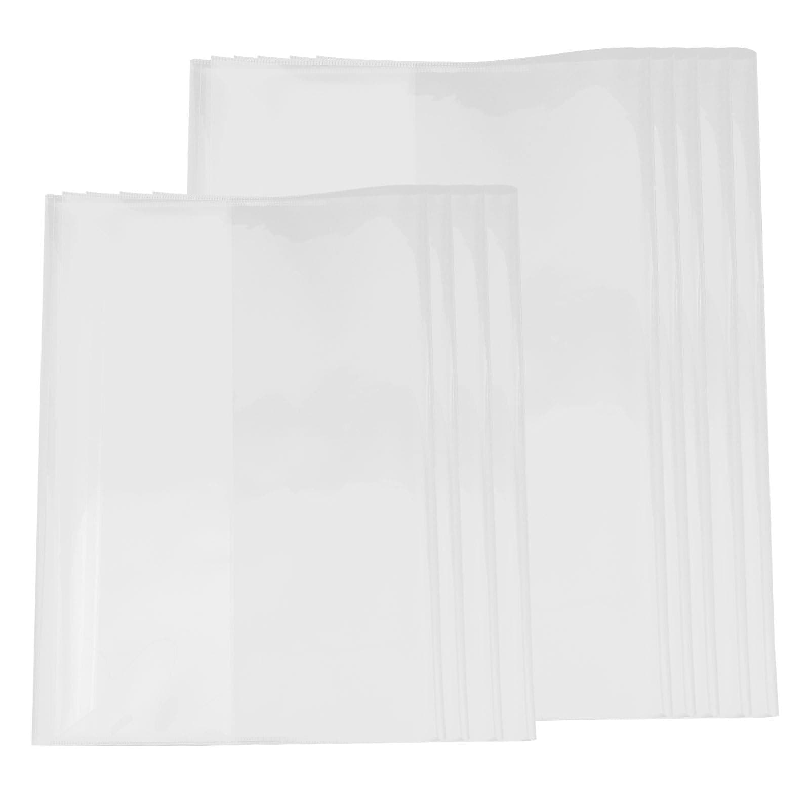 20Pcs Transparent Book Covers for Textbooks Softcover Protective Sleeves Clear Plastic Self-Adhesive Book Wrapping Film for Students Exercise Notebooks