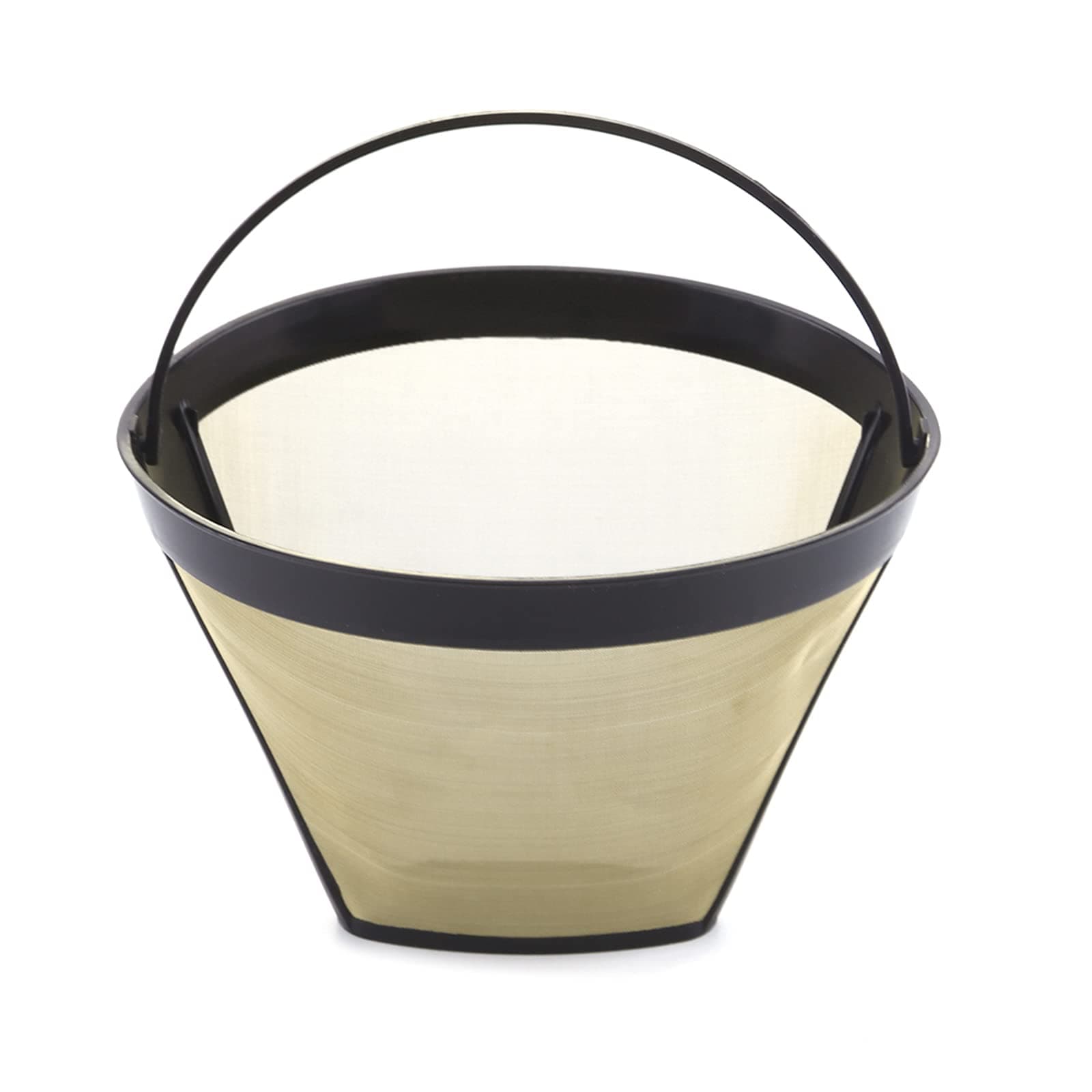 Coffee Filter Jubapoz Reusable Coffee Maker Filter Cone Baskets Gold Tone Filter for Cuisinart Machines and Brewers