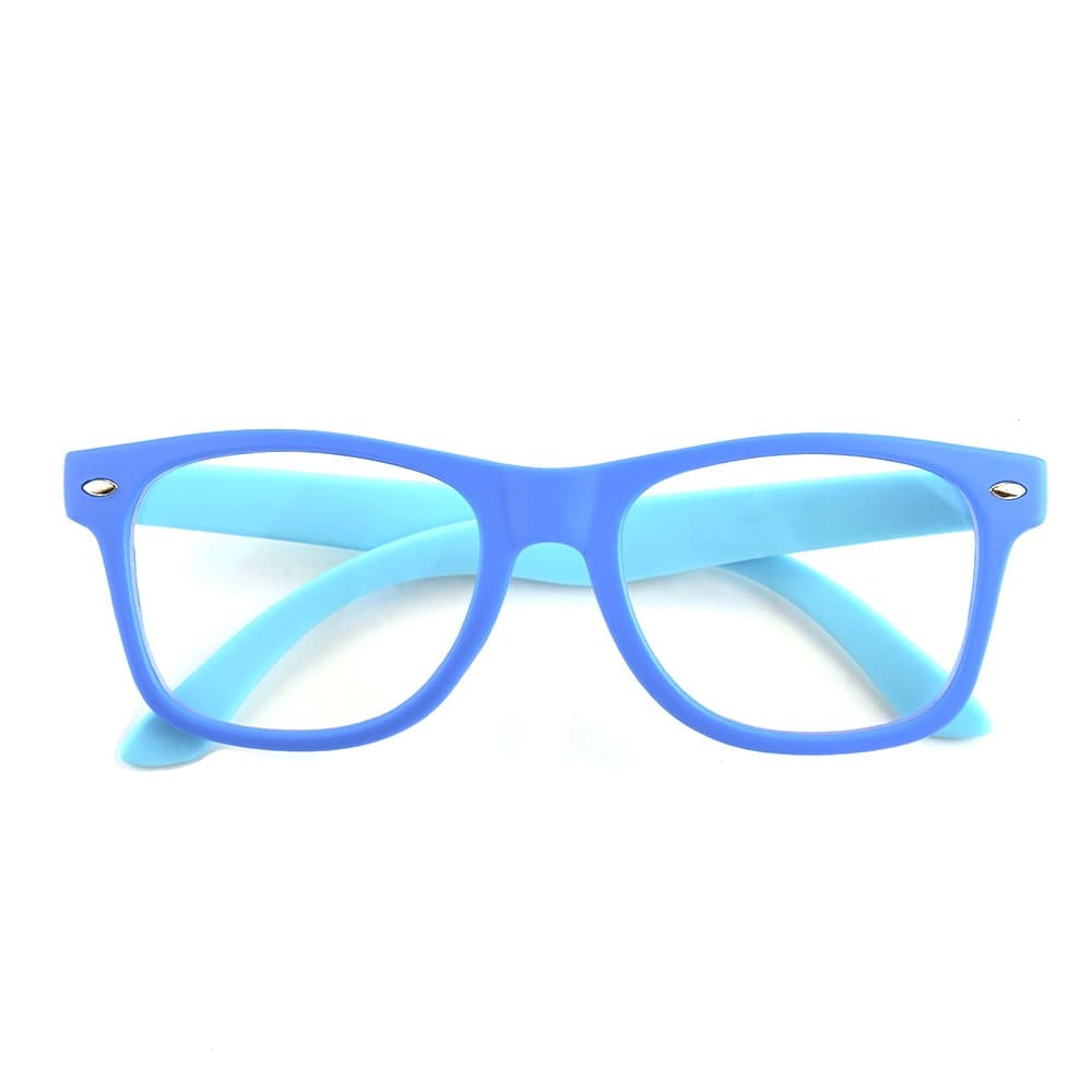 Gudzws Kids Anti Blue Light Glasses Rectangle Plastic Frame Protect Eyesight from Digital Display Computer TV Boys Girls Child Unisex Blue (suitable for 5-12 years old)