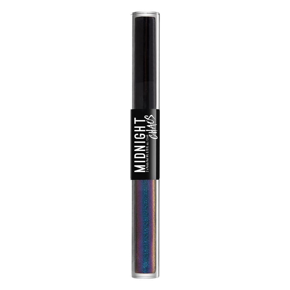 NYX PROFESSIONAL MAKEUP Midnight Chaos Dual-ended Eyeliner, Black/mysticalism, 0.2 Ounce