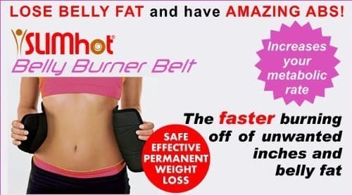 SlimHot® Belly Burner Belt, Hot Slimming, Waist Trimmer, Tummy Slimmer Belt, Tummy Shaper Tucker, Weight Loss, Warm Belly and Back Support, Adjustable Design, Fits Up to 35" Waist Size