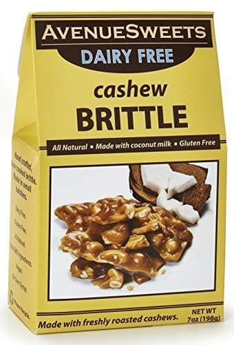 AvenueSweets - Handcrafted Old Fashioned Dairy Free Vegan Nut Brittle - 7 oz Box - Cashew