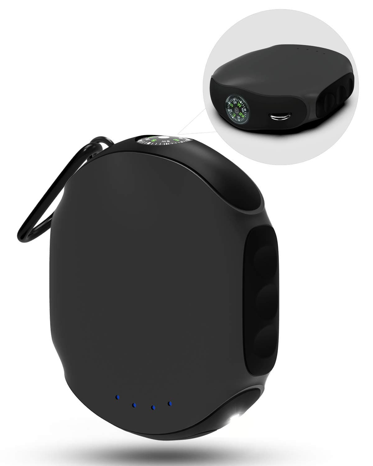 ABFOCE 10000mAh Waterproof Power Bank, High Speed Outdoor Waterproof Portable Charger, with Compass and Flashlight Features External Battery for Android iPhone iPad Galaxy-Black