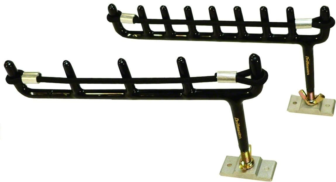 Driftmaster Black Fishing Rod Rack, Tip Saver Offset, 12 Shelves, Outdoor, Metal, Tangle-free, Tip-protection