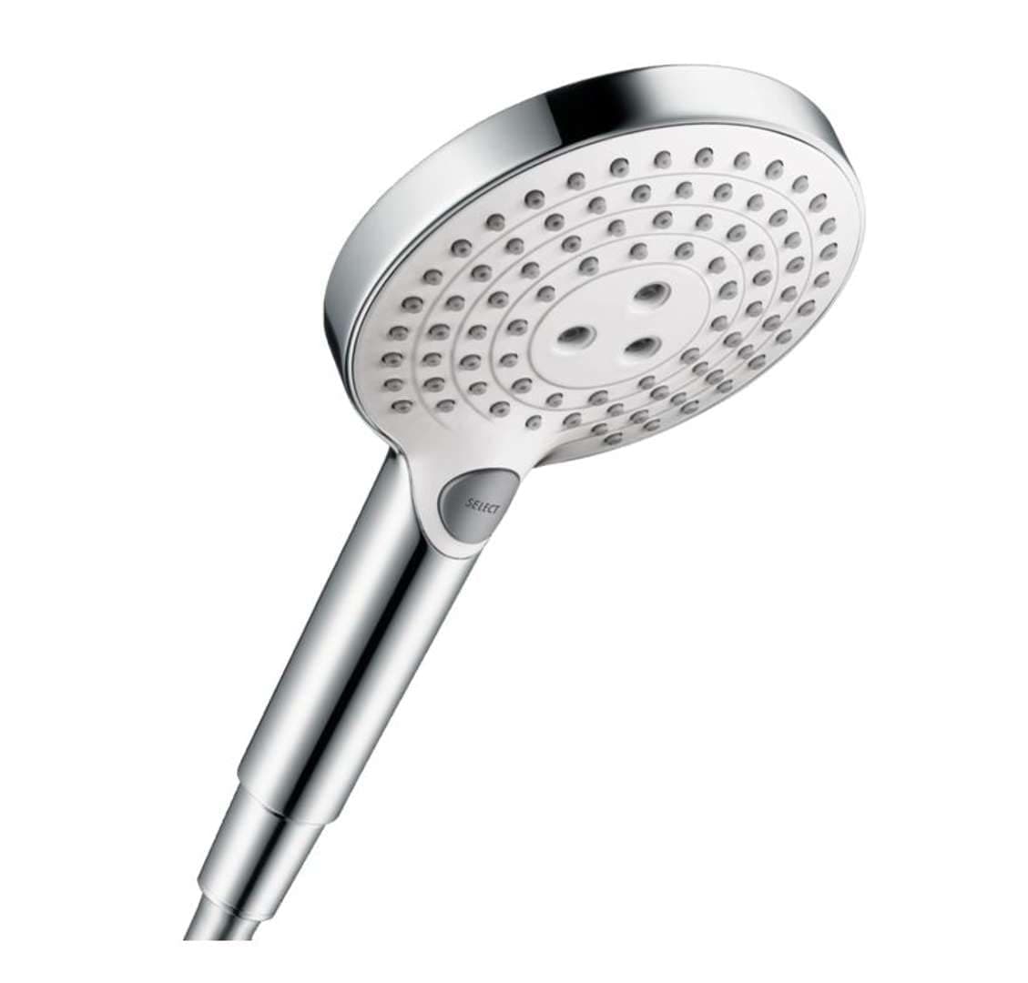 hansgrohe Raindance Select S 125 hand shower, 3 spray modes, white/chrome