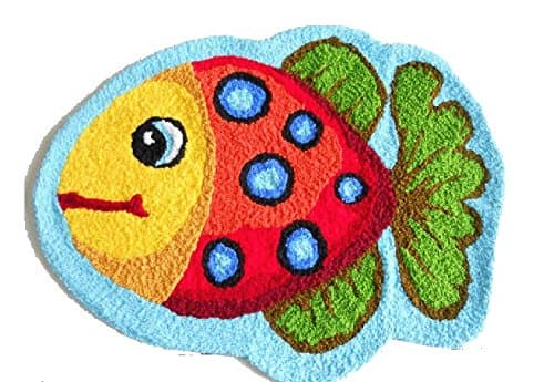 YOYOMALL Cute Doormat Colorful Hand-embroidered Floor Mats Personalized Custom Carpets Fish Imprint Anti-slip Mat Pastoral style carpet